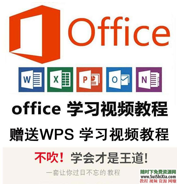 Office学习视频教程PPT Excel Word2016赠送WPS学习视频教程  Office视频教程PPT Word2016，办公不得不学 第1张