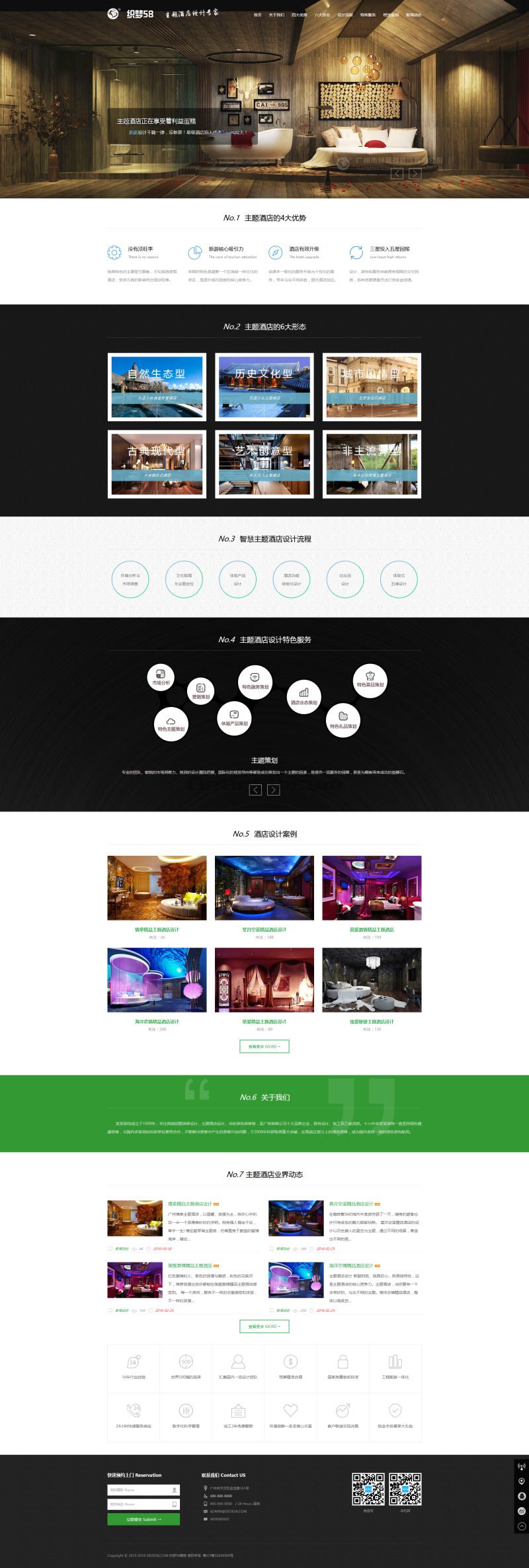 HTML5响应式自适应酒店设计室内装饰公司网站织梦模板（带筛选） 第1张